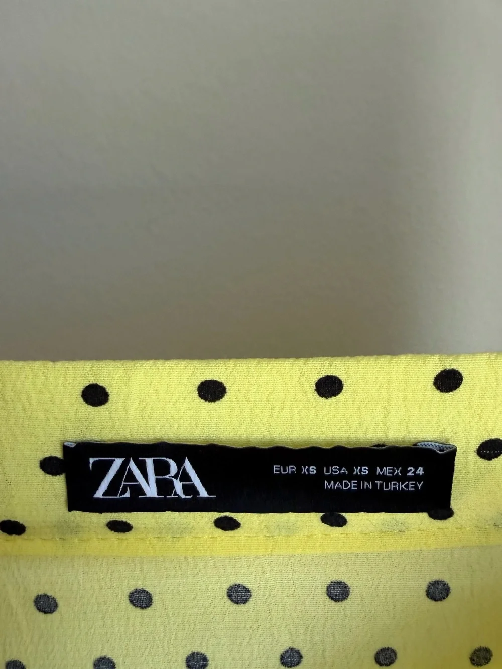 Zara Yellow Polka Dot Asymmetrical Midi Skirt XS